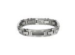 Zeeme Stainless Steel Armband Edelstahl poliert matt mit Stahlseil 21,5cm lang