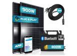 SUNNIVA® 900W Balkonkraftwerk 800W komplett Steckdose - Astro Energy 800W Wechselrichter - PV Solaranlage Komplettset - 2x 450W Solarmodule - inkl. 5m Kabel - Bluetooth WIFI