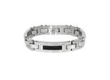 Zeeme Stainless Steel Armband Edelstahl matt glanz zweifarbig mit schwarzem Stahlseil