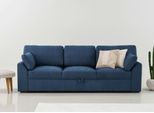3-Sitzer HOME AFFAIRE "Citry", blau (dunkelblau), B:233cm H:88cm T:86cm, 100% polyester, Sofas, Breite 233 cm, Chenille, mit Bettfunktion, Liegefläche 144x190 cm