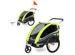 SAMAX 360° drehbarer Fahrradanhänger 2in1 Jogger - in Grün - Black Edition