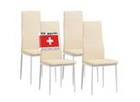 Albatros Esszimmerstühle MILANO 4er, Beige - Polsterstuhl mit Kunstleder-Bezug, Modernes Stilvolles Design am Esstisch - Küchenstuhl oder Stuhl Esszimmer mit hoher Belastbarkeit bis 110kg