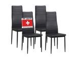 Albatros Esszimmerstühle MILANO 4er Set, Schwarz - Polsterstuhl mit Kunstleder-Bezug, Modernes Stilvolles Design am Esstisch - Küchenstuhl oder Stuhl Esszimmer mit hoher Belastbarkeit: 110kg