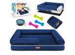 LovPet® Orthopädisches Hundebett Hundekissen Hundekorb Relax, Inkl. Napf + 3X Kauknochen, Hundesofa für Kleine, Mittelgroße & Große Hunde, Bezug abnehmbar und waschbar