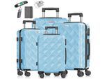 KESSER® Reisekoffer Set 4-teilig Kofferset ABS Hartschalenkoffer mit Zahlenschloss, Kofferwaage & Reisebrieftasche 360° Rollen Handgepäck & große Koffer für Business & Reise Trolley