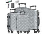 KESSER® Reisekoffer Set 4-teilig Kofferset ABS Hartschalenkoffer mit Zahlenschloss, Kofferwaage & Reisebrieftasche 360° Rollen Handgepäck & große Koffer für Business & Reise Trolley