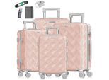 KESSER® Reisekoffer Set 4-teilig Kofferset ABS Hartschalenkoffer mit Zahlenschloss, Kofferwaage & Reisebrieftasche 360° Rollen Handgepäck & große Koffer für Business & Reise Trolley