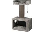 dobar Premium Katzen-Kratzbaum "Cozy" in Grau aus Holz