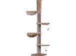dobar Kratzbaum "Biggy" aus Holz, Maße ca.: 100 x 100 x 227 cm - Cappuccino