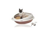 Rohrschneider Katzentoilette Shuttle rosa + Spielkugel 2er-Set