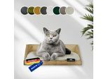 Rohrschneider Wandmulde geflammt+ Kissen mit Füllung Cord breit taupe