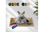 Rohrschneider Wandmulde geflammt+ Kissen mit Füllung Cord breit taupe
