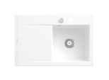 Villeroy und Boch Subway Style 45 Einbauspüle 334702KG rechts, mit Ablaufgarnitur, Excenterbetätigung, snow white CeramicPlus, 78 x 51 cm
