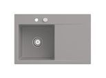 Villeroy und Boch Subway Style 45 Flat Einbauspüle 334802KD links, mit Ablaufgarnitur, Excenterbetätigung, fossil CeramicPlus, 78 x 51 cm