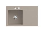 Villeroy und Boch Subway Style 45 Flat Einbauspüle 334802AM links, mit Ablaufgarnitur, Excenterbetätigung, almond CeramicPlus, 78 x 51 cm