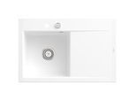 Villeroy und Boch Subway Style 45 Flat Einbauspüle 334802KG links, mit Ablaufgarnitur, Excenterbetätigung, snow white CeramicPlus, 78 x 51 cm