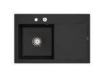Villeroy und Boch Subway Style 45 Flat Einbauspüle 334802J0 links, mit Ablaufgarnitur, Excenterbetätigung, chromite CeramicPlus, 78 x 51 cm