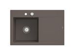 Villeroy und Boch Subway Style 45 Flat Einbauspüle 334802TR links, mit Ablaufgarnitur, Excenterbetätigung, timber CeramicPlus, 78 x 51 cm