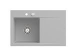 Villeroy und Boch Subway Style 45 Flat Einbauspüle 334802SM links, mit Ablaufgarnitur, Excenterbetätigung, steam CeramicPlus, 78 x 51 cm