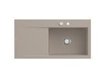 Villeroy und Boch Subway Style 60 Spüle 336102AM rechts, mit Ablaufgarnitur, Excenterbetätigung, 1000 x 510 mm, almond CeramicPlus