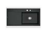 Villeroy und Boch Subway Style 60 Spüle 336102S5 rechts, mit Ablaufgarnitur, Excenterbetätigung, 1000 x 510 mm, ebony