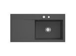 Villeroy und Boch Subway Style 60 Spüle 336102i4 rechts, mit Ablaufgarnitur, Excenterbetätigung, 1000 x 510 mm, graphit CeramicPlus