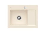 Villeroy und Boch Subway 45 Compact Einbauspüle 331202FU links, mit Ablaufgarnitur, Excenterbetätigung, 650 x 510 mm, ivory CeramicPlus