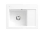 Villeroy und Boch Subway 45 Compact Einbauspüle 331201R1 links, mit Ablaufgarnitur, Handbetätigung, 650 x 510 mm, weiß alpin CeramicPlus