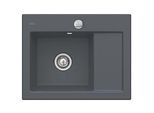 Villeroy und Boch Subway 45 Compact Einbauspüle 331202i4 links, mit Ablaufgarnitur, Excenterbetätigung, 650 x 510 mm, graphit CeramicPlus
