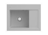 Villeroy und Boch Subway 45 Compact Einbauspüle 331201SM links, mit Ablaufgarnitur, Handbetätigung, 650 x 510 mm, steam CeramicPlus