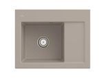 Villeroy und Boch Subway 45 Compact Einbauspüle 331201AM links, mit Ablaufgarnitur, Handbetätigung, 650 x 510 mm, almond CeramicPlus