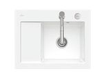 Villeroy und Boch Subway 45 Compact Einbauspüle 331302R1 rechts, mit Ablaufgarnitur, Excenterbetätigung, 650 x 510 mm, weiß alpin CeramicPlus