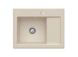 Villeroy und Boch Subway 45 Compact Einbauspüle 331202AM links, mit Ablaufgarnitur, Excenterbetätigung, 650 x 510 mm, almond CeramicPlus