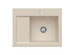 Villeroy und Boch Subway 45 Compact Einbauspüle 331302AM rechts, mit Ablaufgarnitur, Excenterbetätigung, 650 x 510 mm, almond CeramicPlus