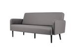 Dreisitzer Sofa meet by Paperflow LISBOA, desinfektionsmittelbeständiger Kunstlederbezug grau, Fussgestell schwarz, B 1760 x T 815 x H 830 mm