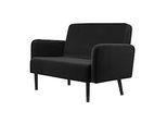 Zweisitzer Sofa meet by Paperflow LISBOA, Samtbezug schwarz, Fussgestell schwarz, B 1240 x T 815 x H 830 mm