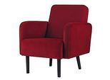 Sessel meet by Paperflow LISBOA, Samtbezug rot, Fussgestell schwarz, B 710 x T 815 x H 830 mm