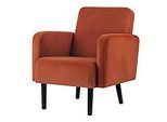 Sessel meet by Paperflow LISBOA, Samtbezug rostfarben, Fussgestell schwarz, B 710 x T 815 x H 830 mm
