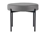 Sitzbank meet by Paperflow GAIA, rund, desinfektionsmittelbeständiger Kunstlederbezug grau, 4-Fussgestell mattschwarz, B 575 x T 575 x H 455 mm