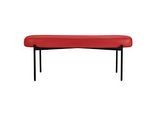 Sitzbank meet by Paperflow GAIA, oval L, desinfektionsmittelbeständiger Kunstlederbezug rot, 4-Fussgestell mattschwarz, B 1180 x T 420 x H 455 mm