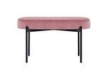 Sitzbank meet by Paperflow GAIA, oval M, Samtbezug rosé, 4-Fussgestell mattschwarz, B 790 x T 420 x H 455 mm