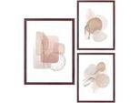 Bilderrahmenset , Braun , Holz, Glas , 3-teilig , 21x30 cm , Bilder & Rahmen, Bilderrahmen
