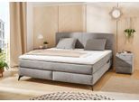 Boxspringbett JOCKENHÖFER GRUPPE "Kira in den Breiten 160x200 & 180x200cm", grau (grau 444, 19), B:193cm L:216cm, Bezug Bett: Microfaser (100% Polyester);Topper und Matratzenspiegel: 100% Polyester, Komplettbetten, Boxspringbett, inkl. LED-Bel., USB-Ladeports, 7-Zonen-Matr., Topper, div. Härtegrade