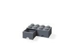 LEGO Schublade 8 Noppen, 2 Schubladen, dunkel grau