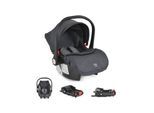 Moni Babyschale Trio Set mit Isofixbasis Royal, i-Size (40 - 87cm) Adapter grau