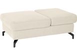 Hocker SIT & MORE "Percy", beige (creme), B:114cm H:43cm T:71cm, Hocker, Sitzhocker, Fußhöhe 12 cm, mit Klappfunktion, wahlweise in 2 Fußfarben