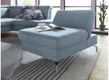 Hocker SIT & MORE "Brisbane", blau (hellblau), B:77cm H:43cm T:112cm, Soft clean (98% Polyester, 2% Polyamid), Hocker, Sitzhocker, Fußhöhe 12 cm, mit Federkern und Klappfunktion