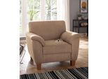 Sessel HOME AFFAIRE "Alta", braun, B:101cm H:87cm T:88cm, Struktur ( 100% Polyester);Struktur fein ( 100% Polyester);Luxus-Microfaser (100% Polyester), Sessel, Sessel, mit Federkern und Kontrastnaht, Füße Buche eichefarben