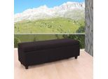Aufbewahrungs-Truhe Kriens, Sitzbank Bank, Stoff/Textil, 45x114x45cm MVG-zertifiziert ~ schwarz