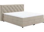 Boxspringbett COTTA "Castle", lila (pearl), B:207cm L:222cm, 100% Polyester (PES), Komplettbetten, Boxspringbett, mit Strasssteinen im Kopfteil, inkl. Topper